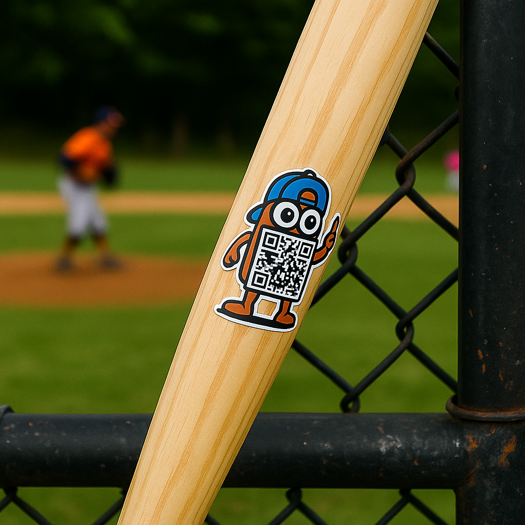 QR sticker on equipment