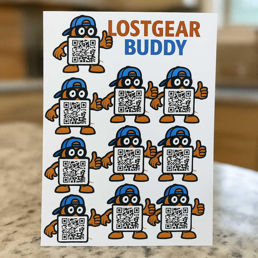 QR sticker sheet for golf clubs